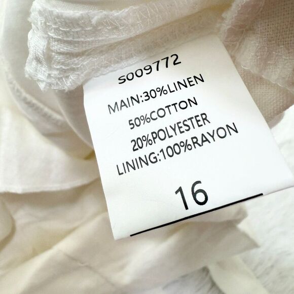 Women Showpo Cant Move On Off Shoulder Mini Linen Blend Dress in White Size 12 - Picture 12 of 12